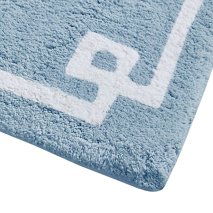 slide 4 of 7, Madison Park Evan Bath Accent Rug - Blue, 20 in x 30 in