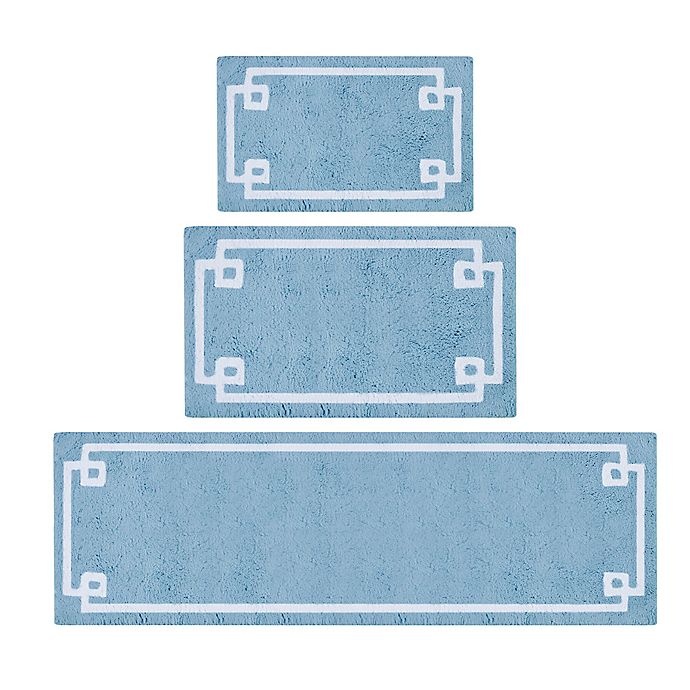 slide 6 of 7, Madison Park Evan Bath Accent Rug - Blue, 20 in x 30 in