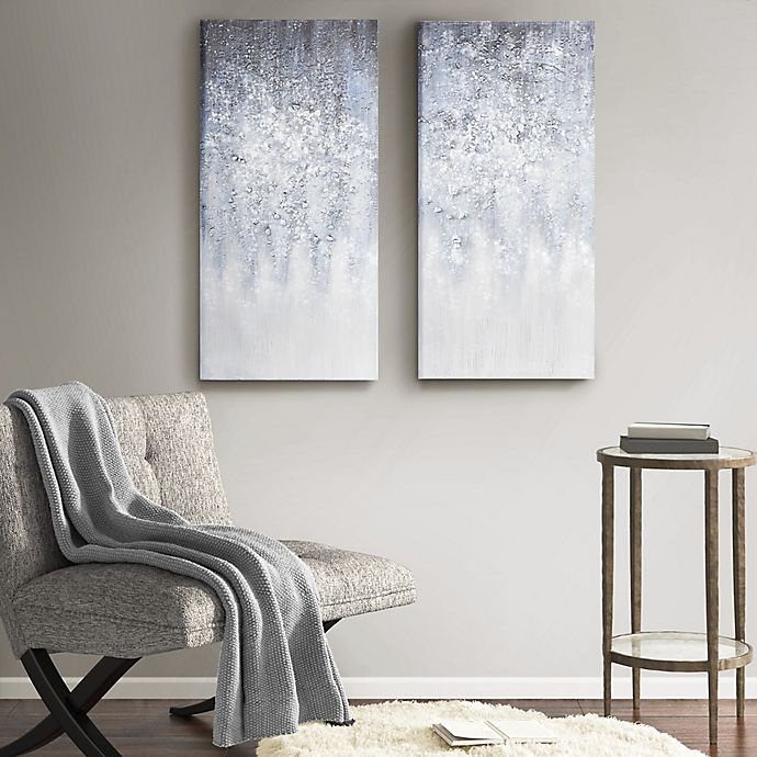 slide 2 of 6, Madison Park Winter Gaze Wrapped Canvas Wall Art - Blue/White, 2 ct