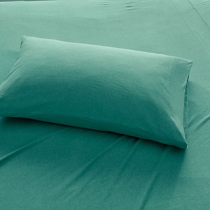 slide 3 of 5, Urban Habitat Heathered Jersey Twin XL Sheet Set - Teal, 1 ct