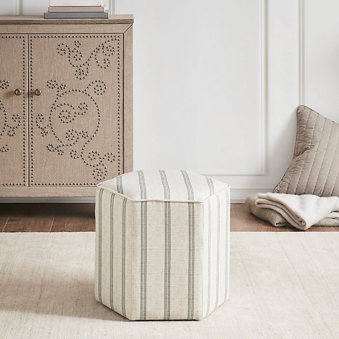 slide 2 of 4, Martha Stewart Ellen Accent Ottoman - Natural, 1 ct