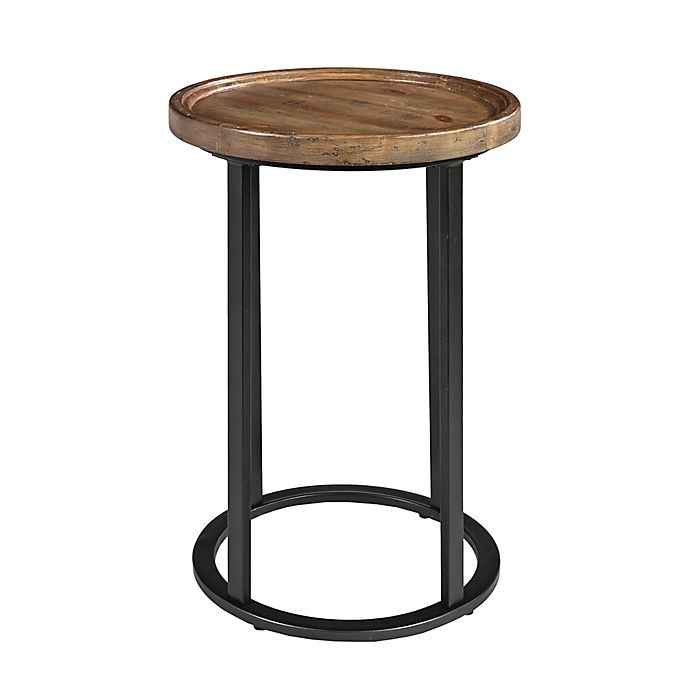 slide 4 of 6, Martha Stewart Irisa Round Accent Table - Reclaimed Oak/Iron, 1 ct