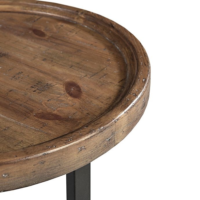 slide 5 of 6, Martha Stewart Irisa Round Accent Table - Reclaimed Oak/Iron, 1 ct