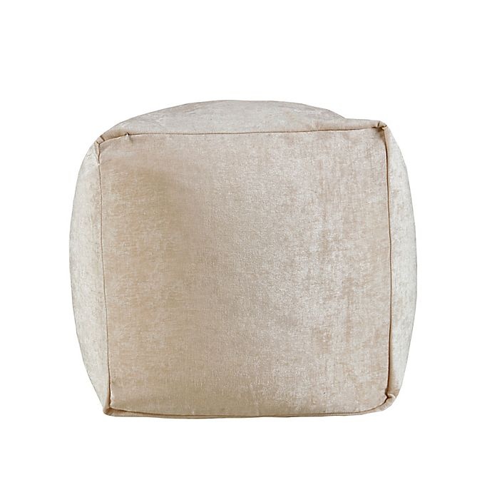 slide 5 of 6, Intelligent Design Aria Chenille Square Pouf - Ivory, 1 ct