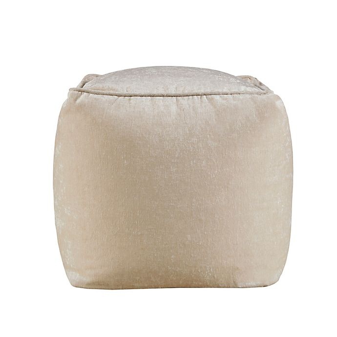 slide 2 of 6, Intelligent Design Aria Chenille Square Pouf - Ivory, 1 ct