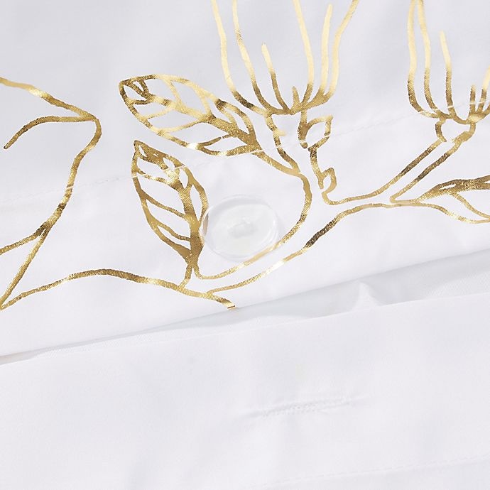 slide 8 of 12, Intelligent Design Magnolia Metallic Printed Floral Full/Queen Duvet Cover Set - Gold, 1 ct