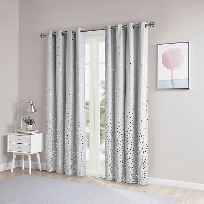 slide 2 of 8, Intelligent Design ID Zoey Printed Metallic Window Panel Grey/Silver, 1 ct