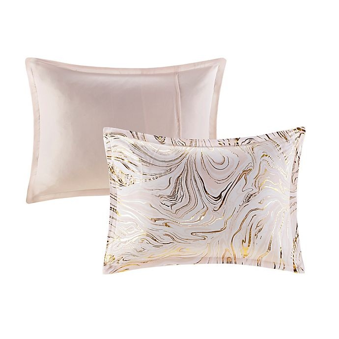 slide 5 of 11, Intelligent Design Rebecca Metallic Printed Full/Queen Comforter Set - Blush/Gold, 5 ct