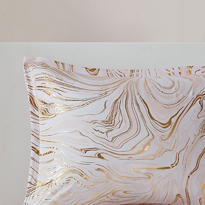 slide 7 of 11, Intelligent Design Rebecca Metallic Printed Full/Queen Comforter Set - Blush/Gold, 5 ct