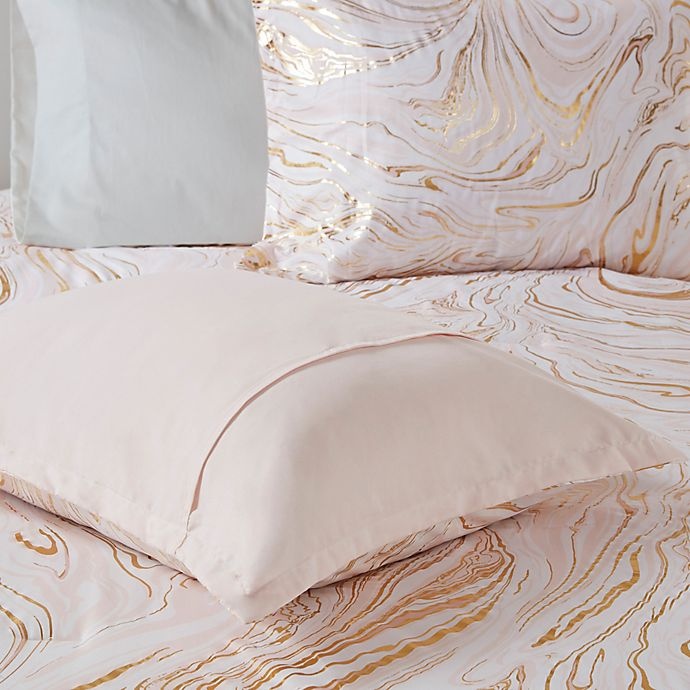 slide 14 of 14, Intelligent Design Rebecca Reversible Full/Queen Duvet Cover Set - Blush/Gold, 4 ct