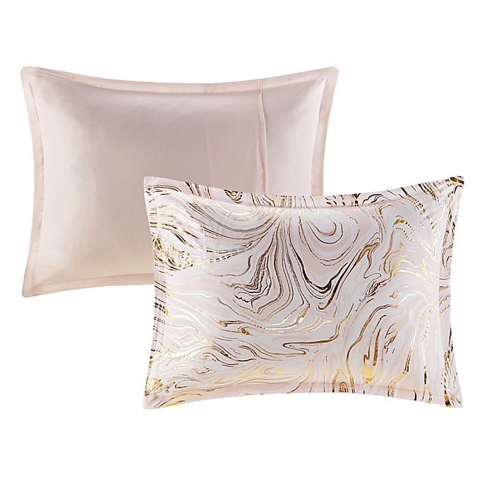 slide 10 of 14, Intelligent Design Rebecca Reversible Full/Queen Duvet Cover Set - Blush/Gold, 4 ct