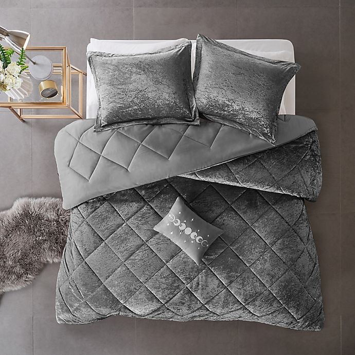 slide 3 of 10, Intelligent Design Felicia Full/Queen Comforter Set - Grey, 4 ct