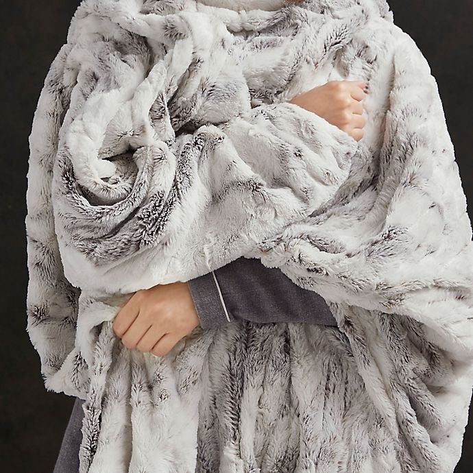 slide 4 of 8, Beautyrest Zuri Oversized Faux Fur Heated Throw - Natural Marble, 1 ct