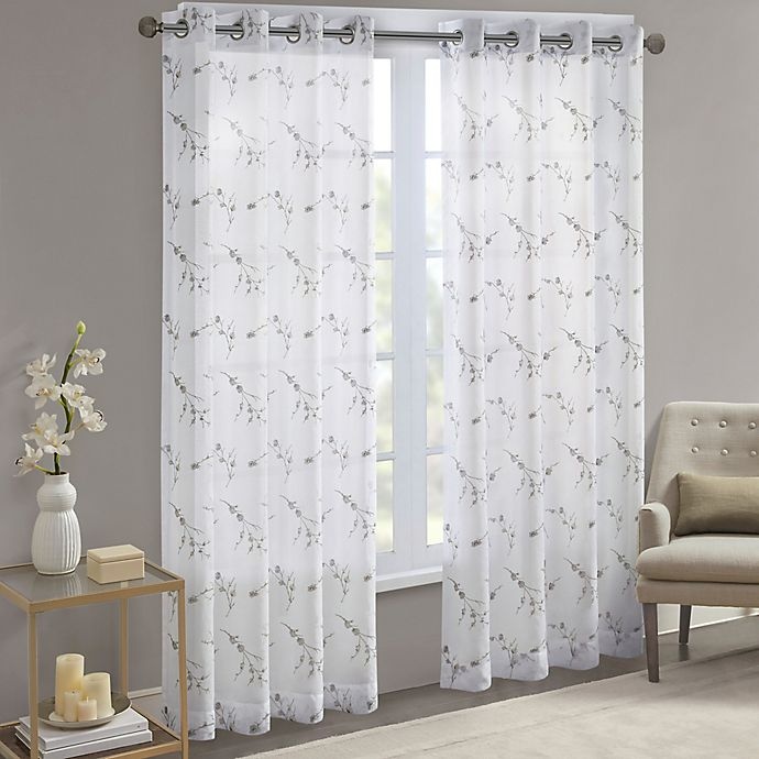 slide 2 of 7, Madison Park Meredith Grommet Light Filtering Window Curtain Panel - Natural, 84 in