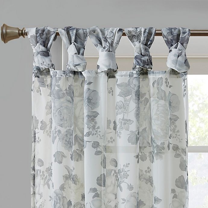 slide 4 of 7, Madison Park Simone Sheer Twisted Tab Top Window Curtain Panel - White, 84 in