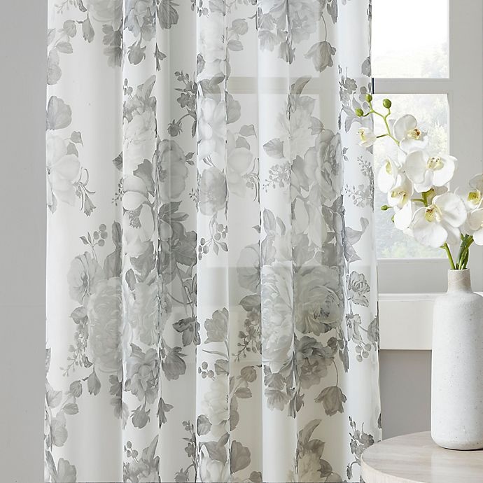 slide 5 of 7, Madison Park Simone Sheer Twisted Tab Top Window Curtain Panel - White, 84 in