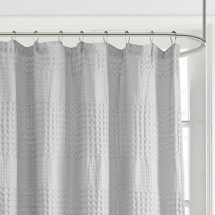 slide 2 of 4, Madison Park Arlo Super Waffle Textured Solid Shower Curtain - Grey, 1 ct
