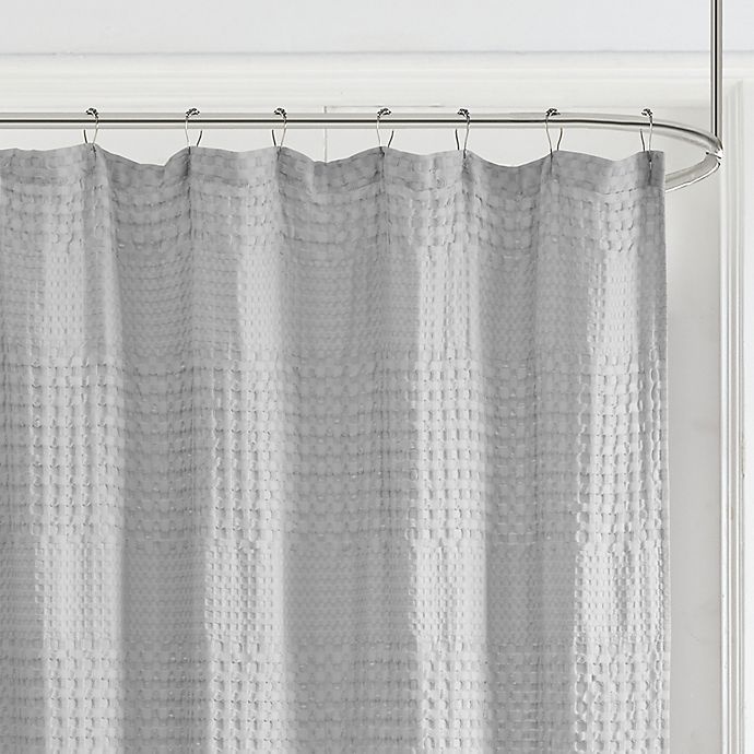 slide 3 of 4, Madison Park Arlo Super Waffle Textured Solid Shower Curtain - Grey, 1 ct