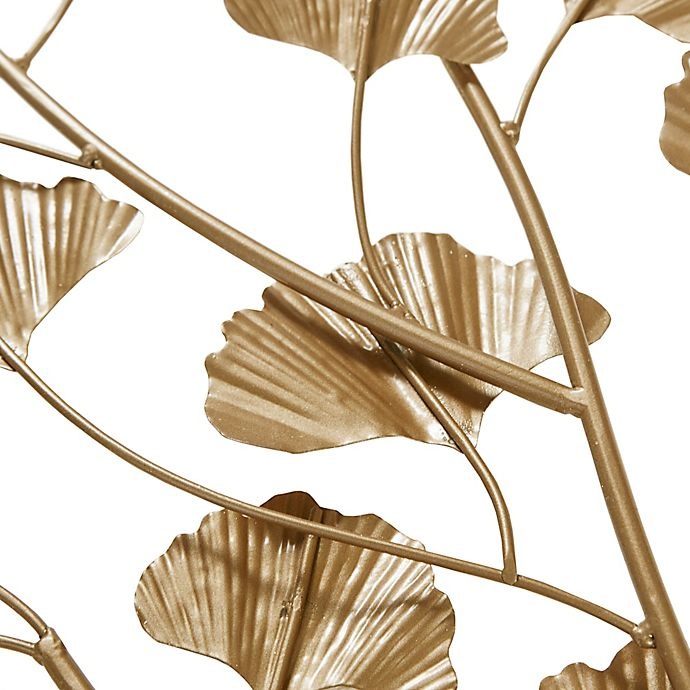 slide 3 of 6, Martha Stewart Clio Gold Foil Ginkgo Leaf Metal Wall Art, 2 ct