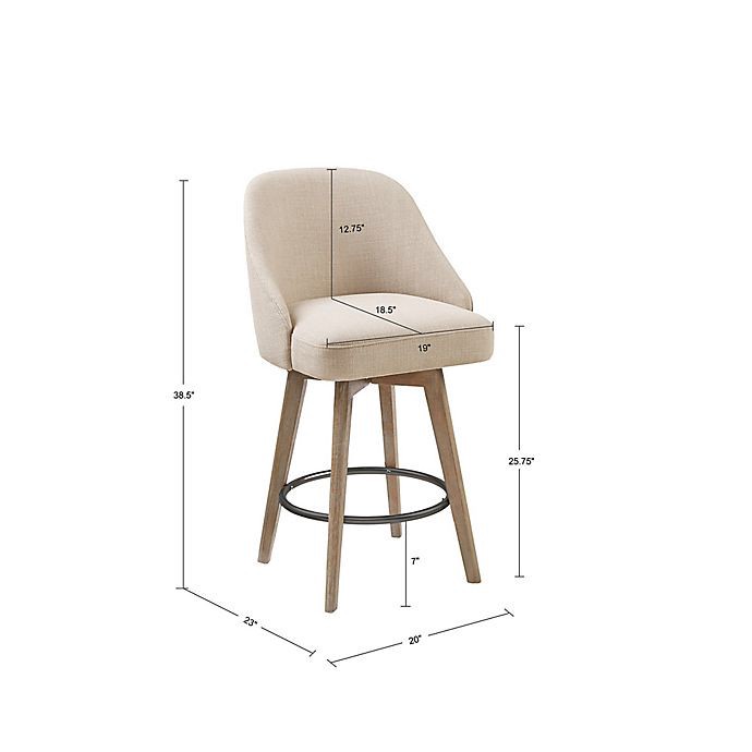 slide 8 of 8, Madison Park Pearce Counter Stool with Swivel Seat - Sand, 1 ct