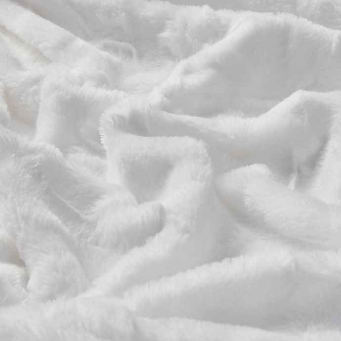 slide 5 of 5, Madison Park Zuri Oversized Faux Fur Throw Blanket - White, 1 ct