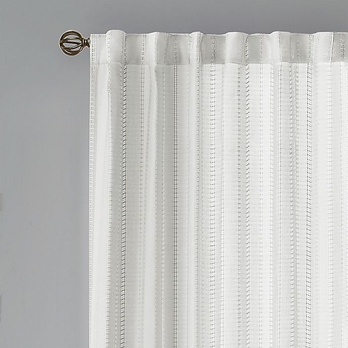 slide 6 of 6, Bee & Willow Home Sheer Multi-Stripe Window Curtain Panel - Linen, 63 in