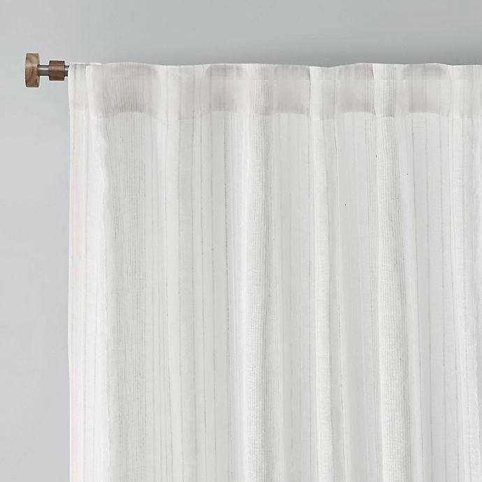 slide 4 of 6, Bee & Willow Home Sheer Multi-Stripe Window Curtain Panel - Linen, 84 in