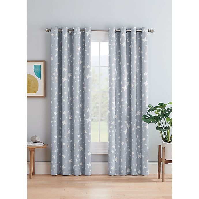 slide 1 of 6, Marmalade Twinkle Grommet 100% Blackout Window Curtain Panel - Grey, 84 in