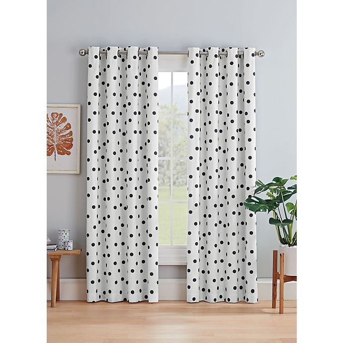 slide 1 of 6, Marmalade Sutton Grommet 100% Blackout Window Curtain Panel - Black/White, 63 in