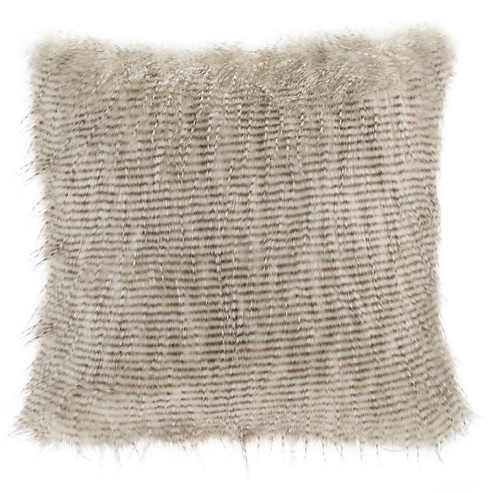 slide 1 of 1, Madison Park Edina Faux Fur Square Throw Pillow - Natural, 20 in