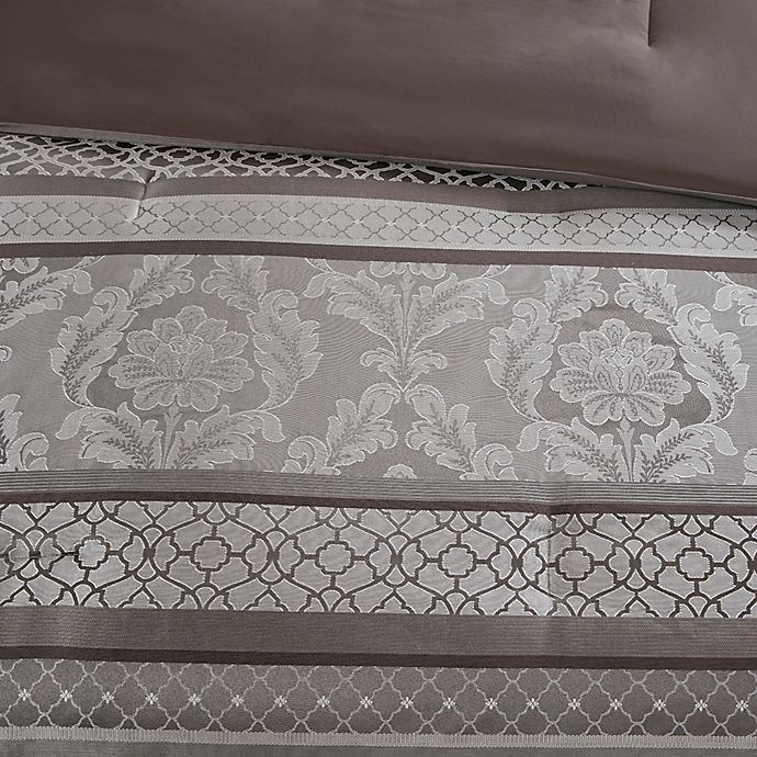 slide 4 of 7, Madison Park Bellagio Jacquard California King Comforter Set - Grey, 7 ct