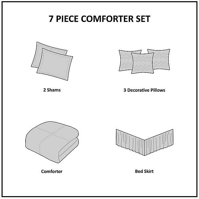 slide 7 of 7, Madison Park Bellagio Jacquard California King Comforter Set - Grey, 7 ct