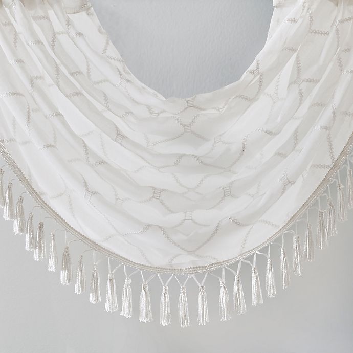 slide 5 of 8, Madison Park Irina Diamond Sheer Waterfall Window Valance - White, 1 ct
