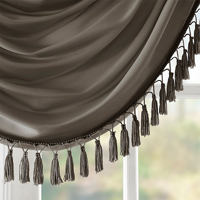 slide 5 of 5, Madison Park Elena Faux Silk Waterfall Window Valance - Pewter, 1 ct