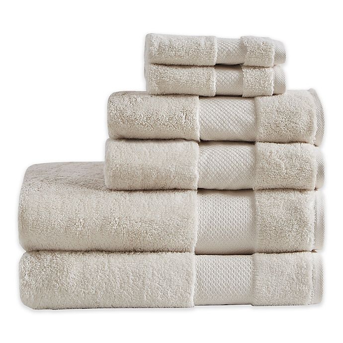 slide 1 of 4, Madison Park Signature Turkish Cotton Bath Towels - Natural, 6 ct