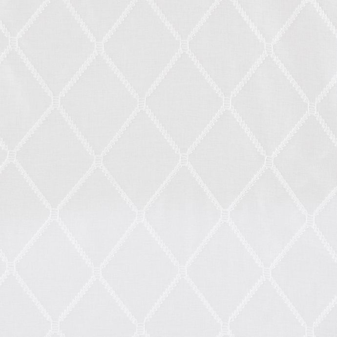 slide 4 of 4, Madison Park Irina Diamond Sheer Rod Pocket Window Curtain Panel - White/Grey, 84 in