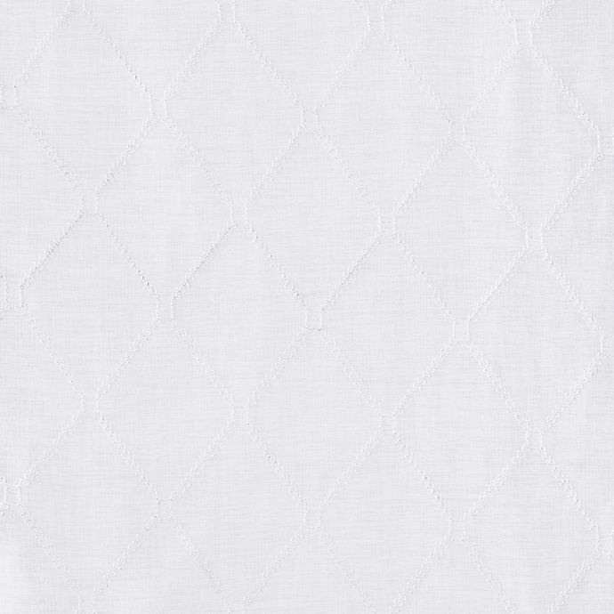 slide 4 of 4, Madison Park Irina Diamond Sheer Rod Pocket Window Curtain Panel - White, 84 in