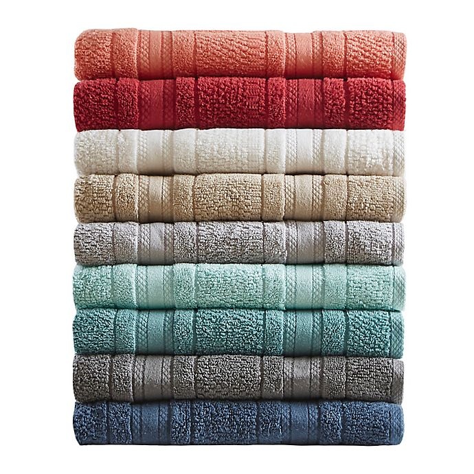 slide 3 of 5, Madison Park Essentials Adrien Bath Towels - Silver, 6 ct
