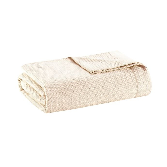 slide 1 of 3, Madison Park Egyptian Cotton Twin Blanket - Ivory, 1 ct