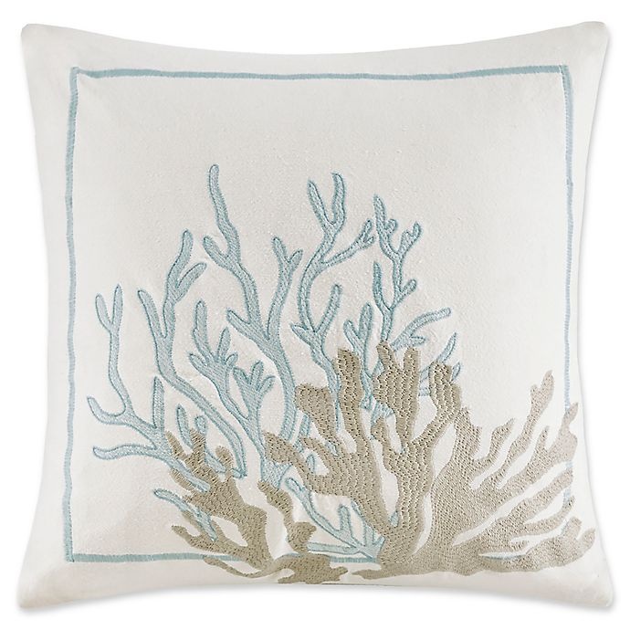 slide 1 of 2, Harbor House Canon Beach Embroidered Coral Square Throw Pillow, 1 ct