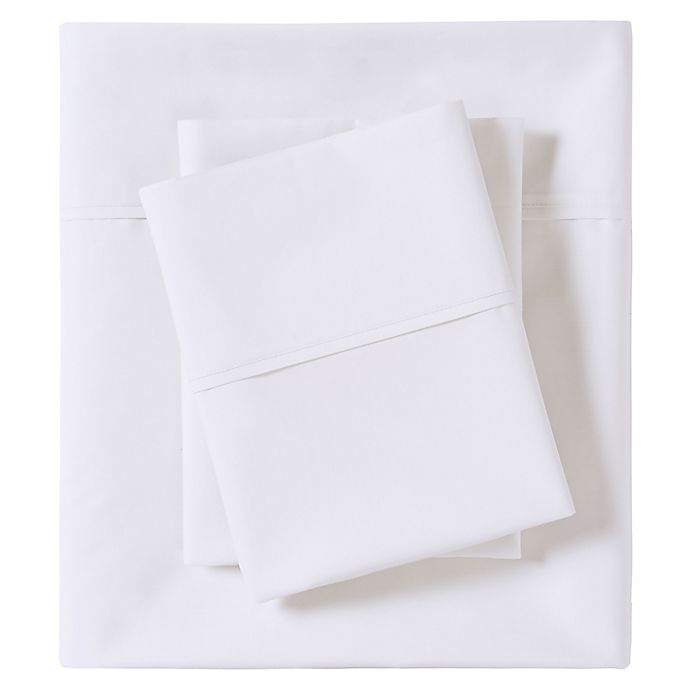 slide 2 of 3, Madison Park 200-Thread-Count Peached Percale Cotton Queen Sheet Set - White, 1 ct