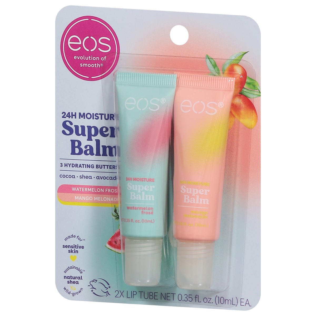 slide 7 of 14, eos 24H Moisture Watermelon Frose/Mango Melonade Super Balm 2 - 0.35 fl oz Tubes, 2 ct