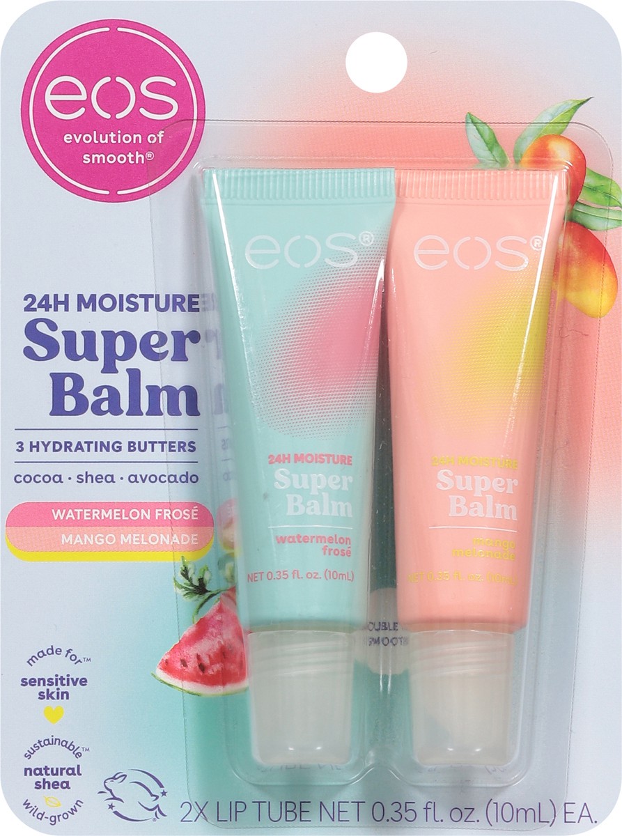 slide 4 of 14, eos 24H Moisture Watermelon Frose/Mango Melonade Super Balm 2 - 0.35 fl oz Tubes, 2 ct