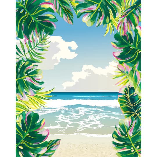 slide 1 of 5, 8" X 10" Tropical Beach Canvas Painting Kit By Craft Smart, 8 in x 10 in
