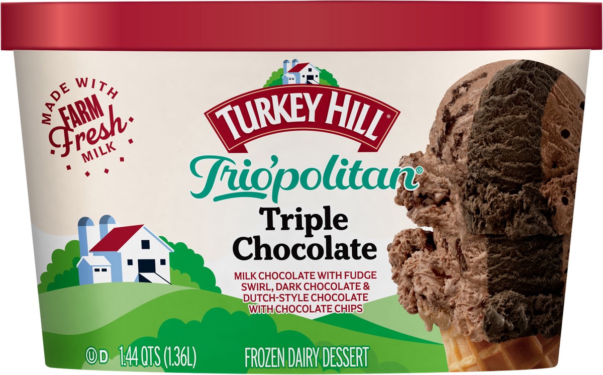 slide 2 of 2, Turkey Hill Trio'politan Triple Chocolate, 1.44 qt