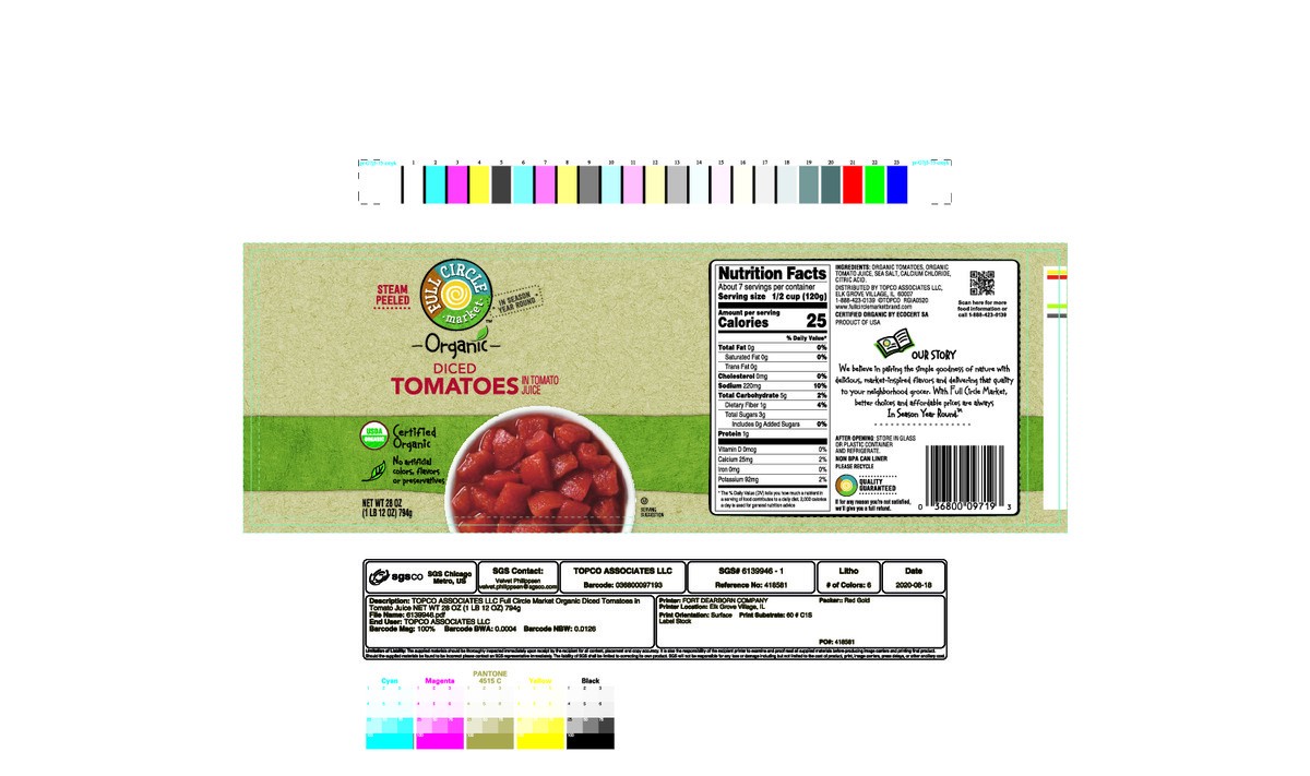 slide 11 of 15, Full Circle Market Organic Diced Tomatoes in Tomato Juice 28 oz, 28 oz