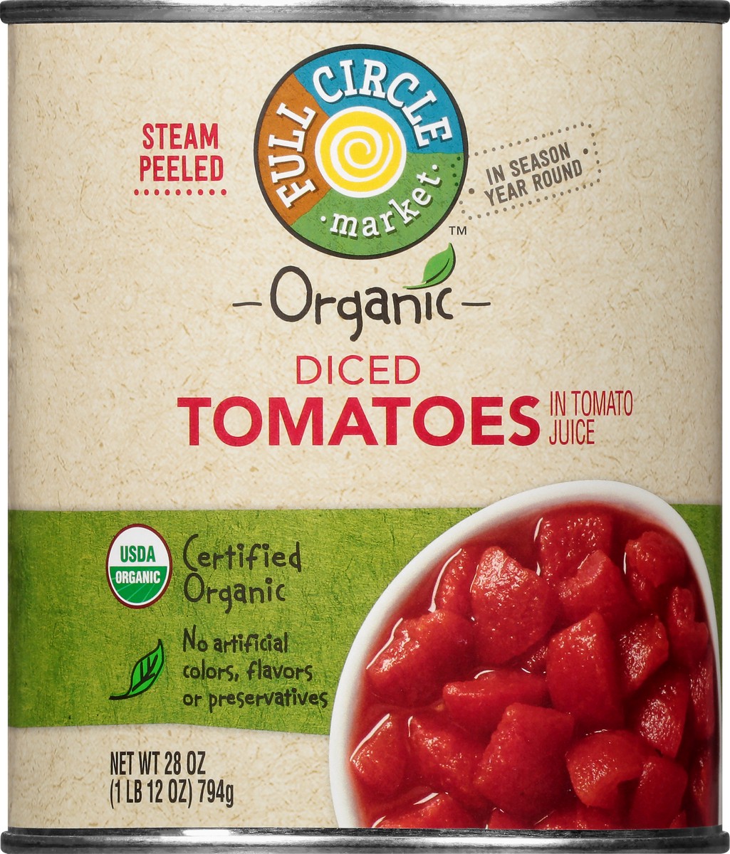 slide 3 of 15, Full Circle Market Organic Diced Tomatoes in Tomato Juice 28 oz, 28 oz