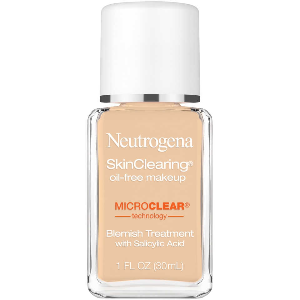 slide 1 of 8, Neutrogena Skin Clearing Oil-Free Liquid Foundation with Salicylic Acid - 85 Honey - 1 fl oz, 1 fl oz