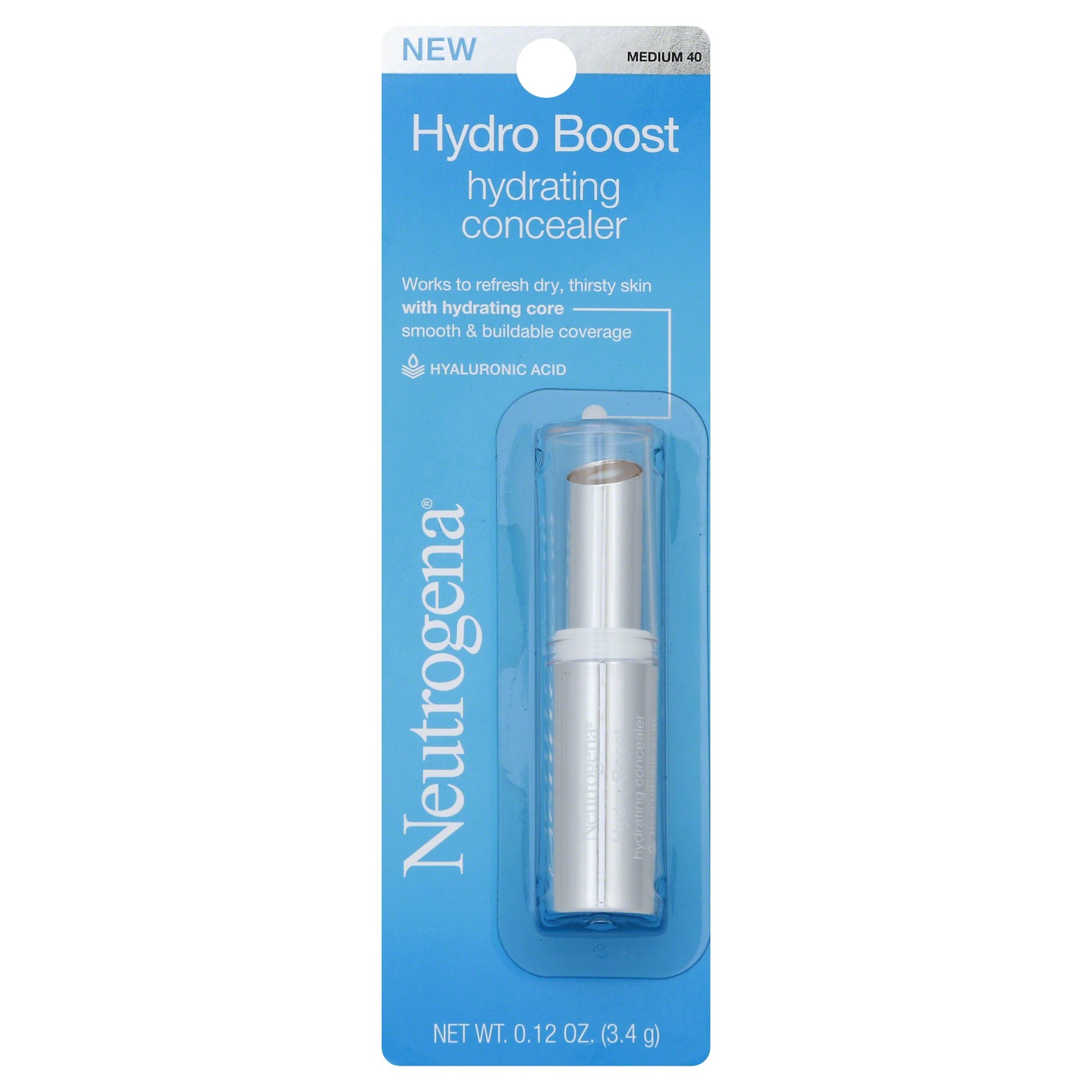 slide 1 of 9, Neutrogena Hydro Boost Hydrating Concealer with Hyaluronic Acid - 40 Medium, 0.12 oz