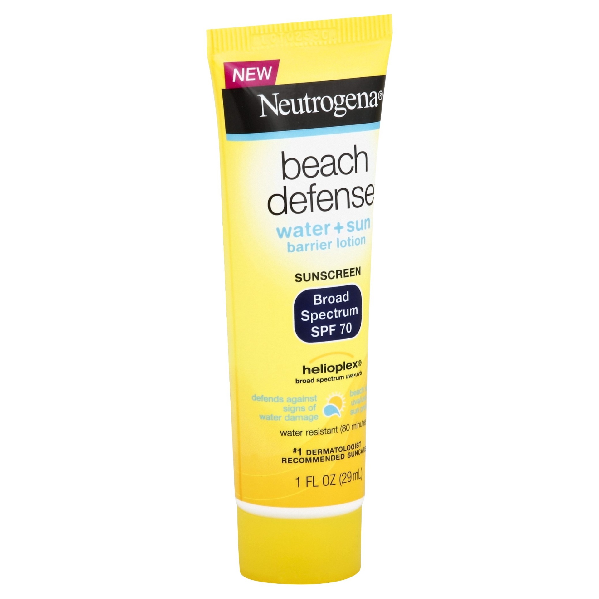 slide 1 of 6, Neutrogena Beach Defense Broad Spectrum Sunscreen Lotion - SPF 70, 1 fl oz